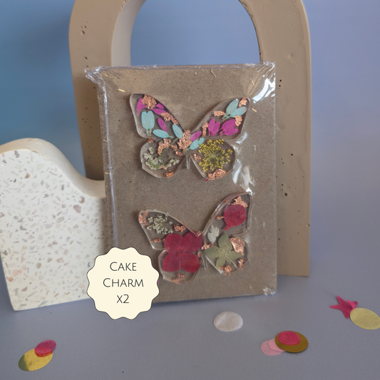 Pressed Flower Clear Charm - Butterfly