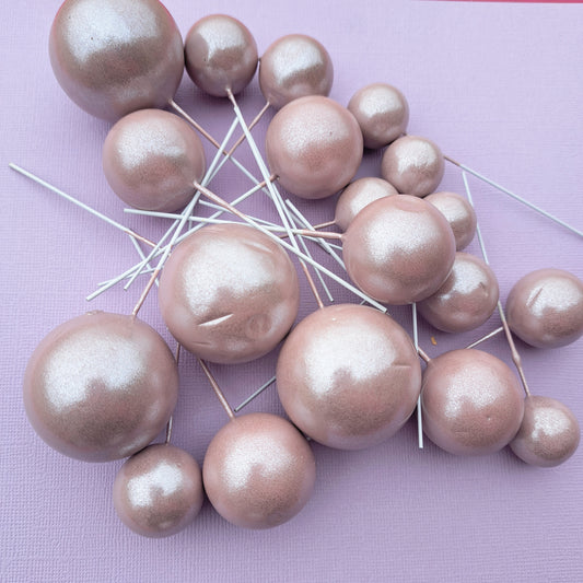 Pearl Mauve Faux Ball Set