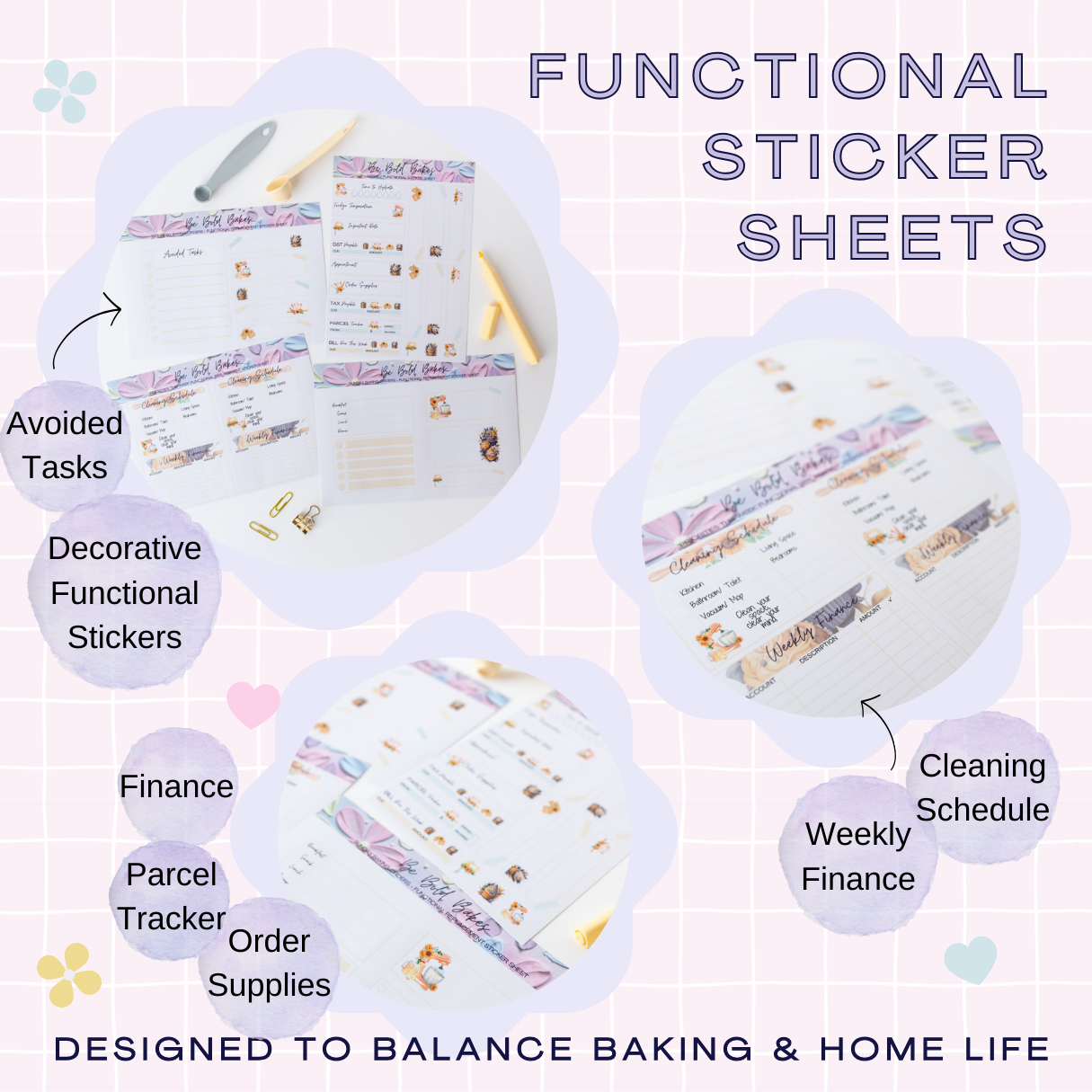 Sunflower Bakers - Weekly Functional Sticker Sheet Set