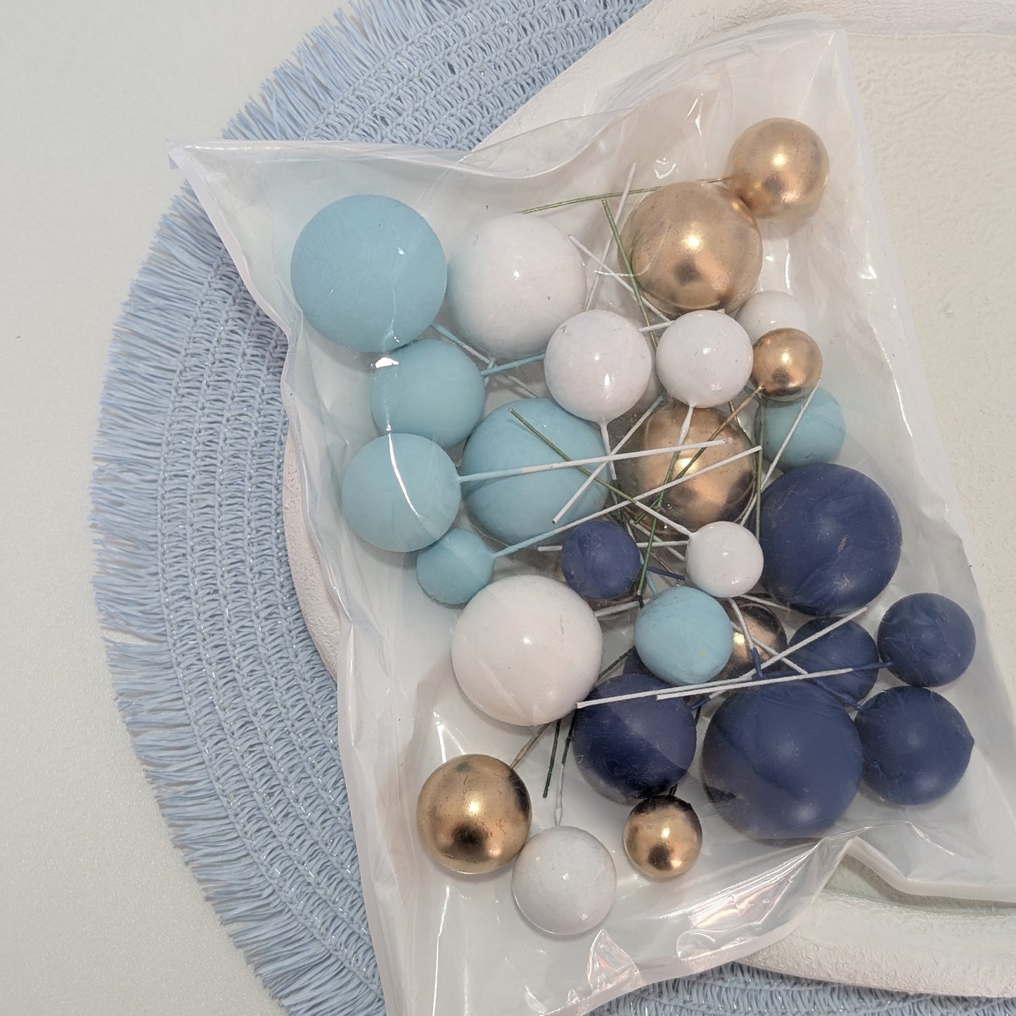 Ocean Blue Faux Ball Set