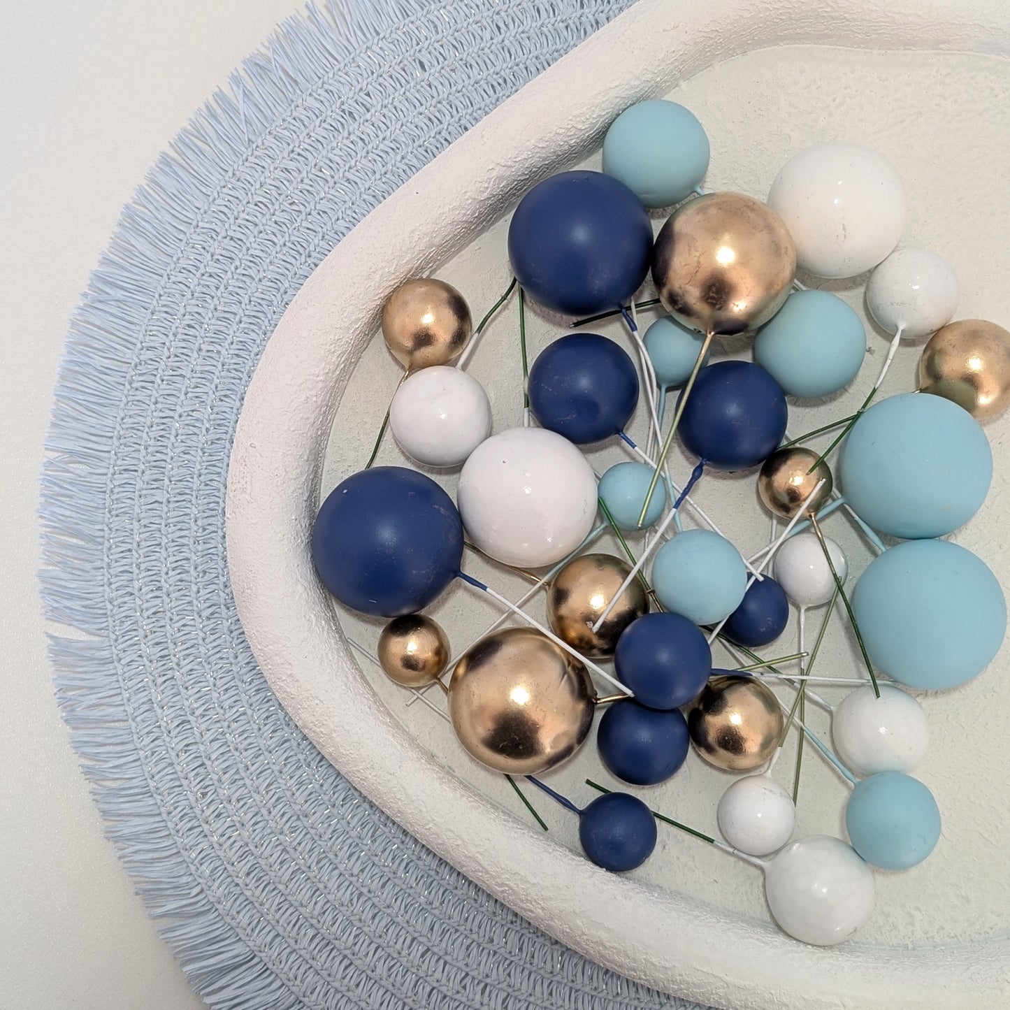 Ocean Blue Faux Ball Set