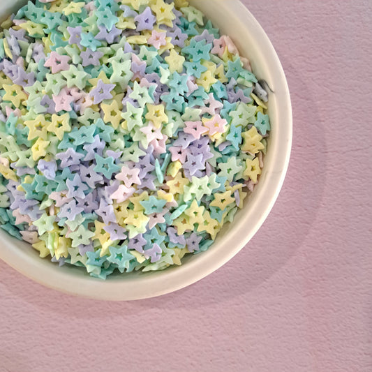 Pastel Rainbow Star Confetti Edible Sprinkle - 60g